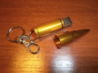 Флеш-накопитель 8Gb  ext USB 2.0 (ОЕМ) металл золотая пуля 7,62 калибра