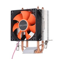 Вентилятор для CPU  LGA 775/1151 AMD S 754/939/940/AM3/FM2,AM4 медные трубки,оранжевый