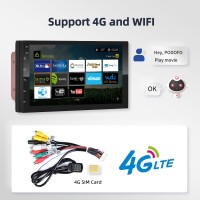 Podofo 1G 16G  GPS, 4G+WIFI,2 din Android 10,0 ,7д,4х45w