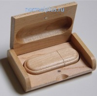 Флеш-накопитель 16 ГБ натуральное дерево ,USB 2.0  + деревянный ящик