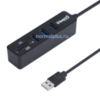 Разветвитель USB 2.0  3 порта + HAB+TF SD Card Reader до 480 Мбит/С,чёрный,белый