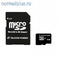 Карта памяти 8 GB SDHC Silicon Power micro SDHC Class10
