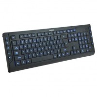 Клавиатура A4Tech KD-600L Black, USB, Slim, LED (синяя подсветка)