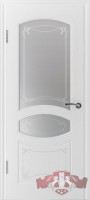Межкомнатная дверь «Версаль ДР» стекло (белая эмаль)